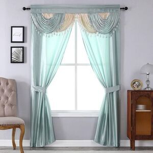 Regal Home Collections -  Amore 5-Piece Window Curtai Blue